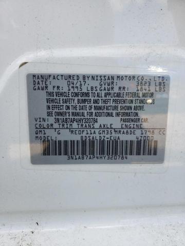 Photo 10 from auction – 2017 NISSAN SENTRA S with VIN 3N1AB7AP4HY320784