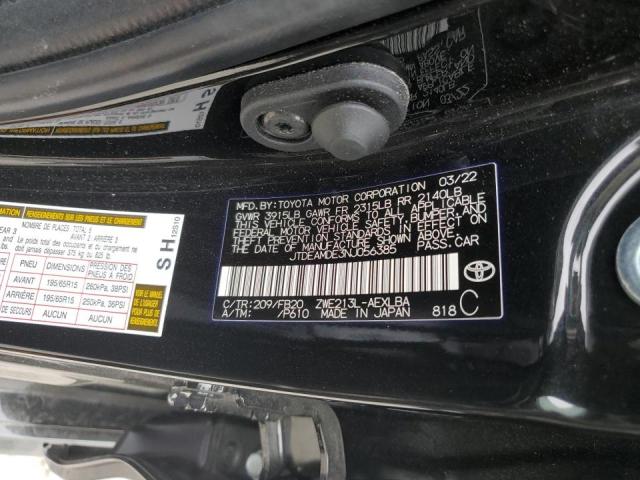 Photo 10 from auction – 2022 TOYOTA COROLLA LE with VIN JTDEAMDE3NJ056385