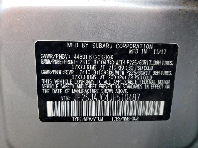 Photo 10 from auction – 2018 SUBARU FORESTER 2 with VIN JF2SJAJC4JH510487