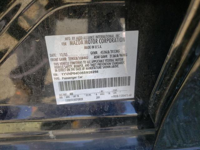 Photo 10 from auction – 2006 MAZDA 6 S with VIN 1YVHP84D365M28256