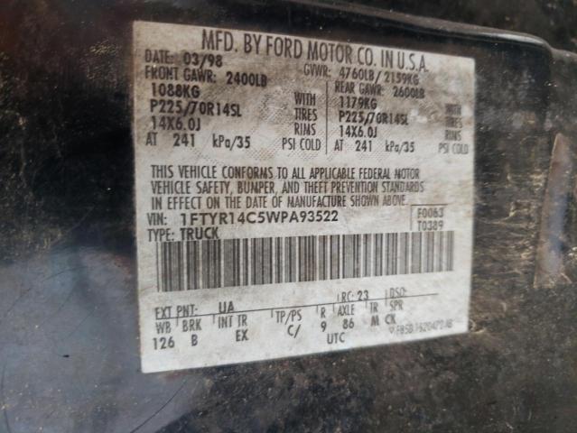 Photo 10 from auction – 1998 FORD RANGER SUP with VIN 1FTYR14C5WPA93522