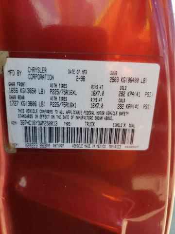 Photo 10 from auction – 1998 DODGE RAM 1500 with VIN 3B7HC16Y3WM250013