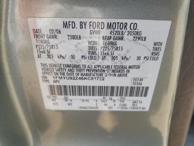 Photo 10 from auction – 2006 FORD ESCAPE XLS with VIN 1FMYU92Z46KC81722