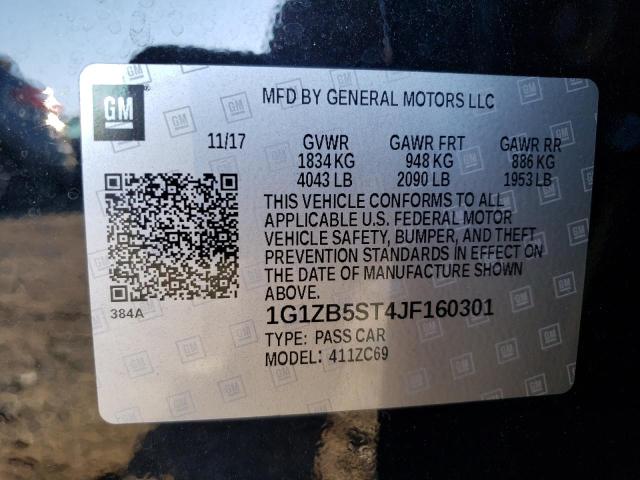 Photo 10 from auction – 2018 CHEVROLET MALIBU LS with VIN 1G1ZB5ST4JF160301