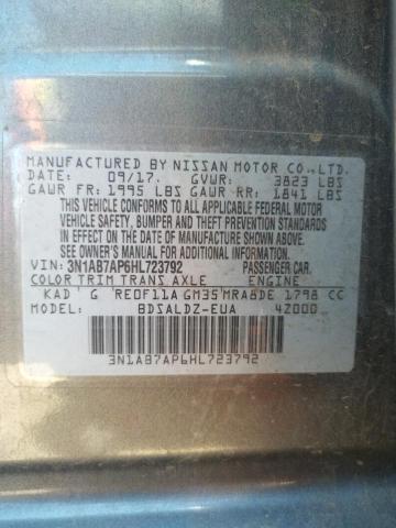 Photo 10 from auction – 2017 NISSAN SENTRA S with VIN 3N1AB7AP6HL723792