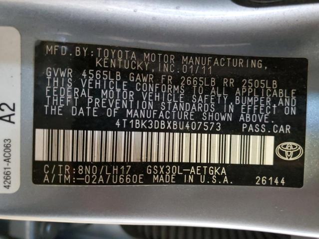 Photo 10 from auction – 2011 TOYOTA AVALON BAS with VIN 4T1BK3DBXBU407573
