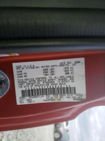 Photo 10 from auction – 2009 MITSUBISHI ECLIPSE with VIN 4A3AL25F69E040133