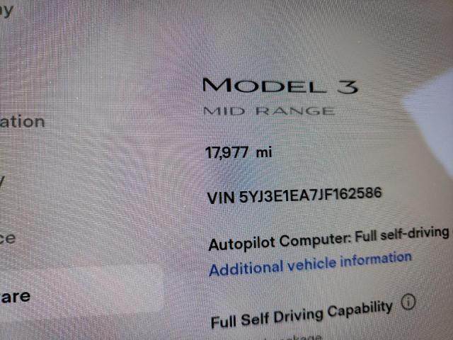 Photo 8 from auction – 2018 TESLA MODEL 3 with VIN 5YJ3E1EA7JF162586