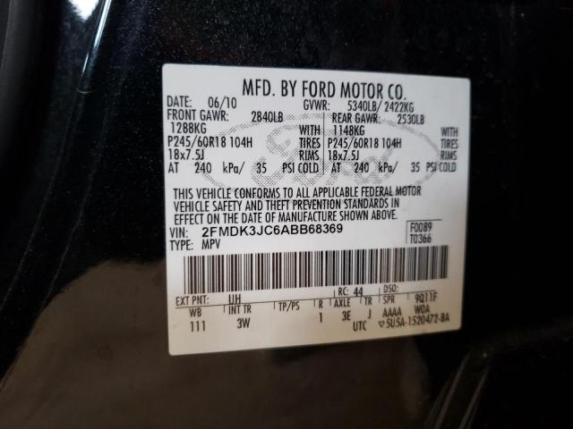 Photo 10 from auction – 2010 FORD EDGE SEL with VIN 2FMDK3JC6ABB68369