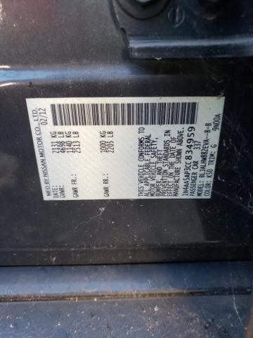 Photo 10 from auction – 2012 NISSAN MAXIMA S with VIN 1N4AA5AP3CC834959