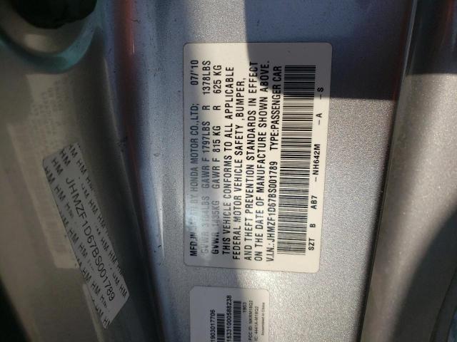 Photo 10 from auction – 2011 HONDA CR-Z EX with VIN JHMZF1D67BS001789