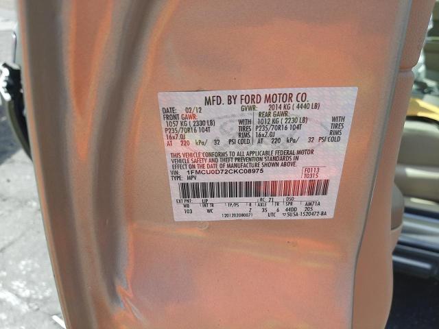 Photo 10 from auction – 2012 FORD ESCAPE XLT with VIN 1FMCU0D72CKC08975