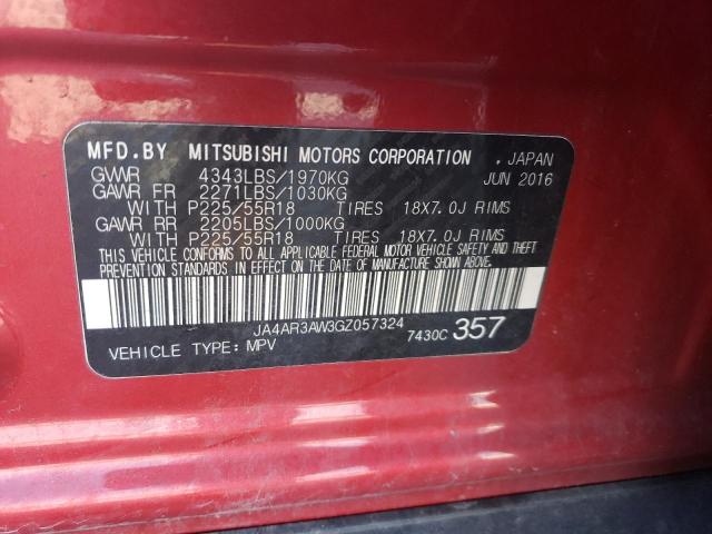 Photo 10 from auction – 2016 MITSUBISHI OUTLANDER with VIN JA4AR3AW3GZ057324