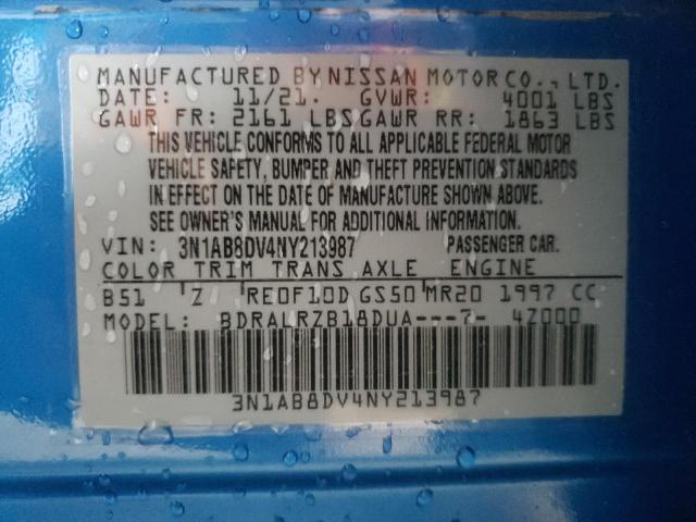 Photo 10 from auction – 2022 NISSAN SENTRA SR with VIN 3N1AB8DV4NY213987
