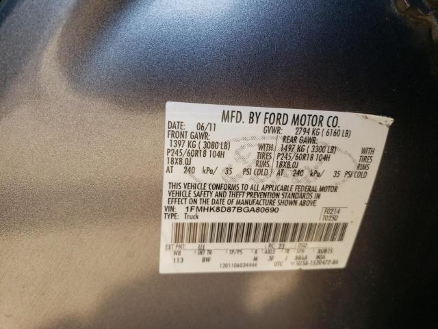 Photo 10 from auction – 2011 FORD EXPLORER X with VIN 1FMHK8D87BGA80690