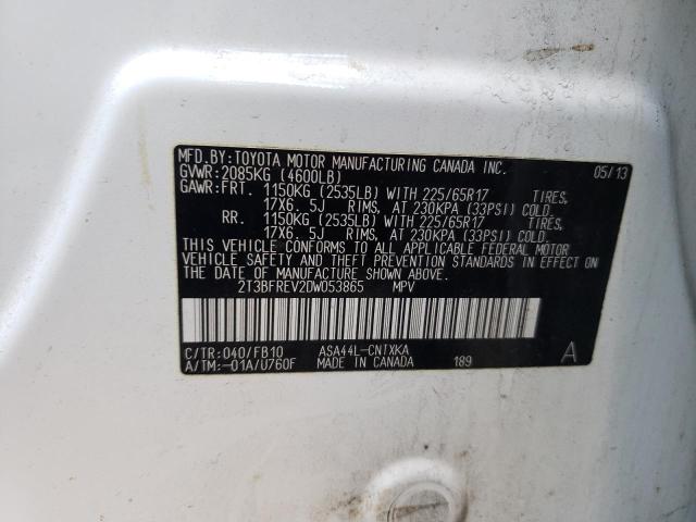 Photo 10 from auction – 2013 TOYOTA RAV4 LE with VIN 2T3BFREV2DW053865