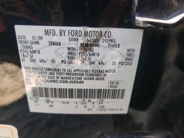 Photo 10 from auction – 2009 LINCOLN MKX with VIN 2LMDU68CX9BJ05549