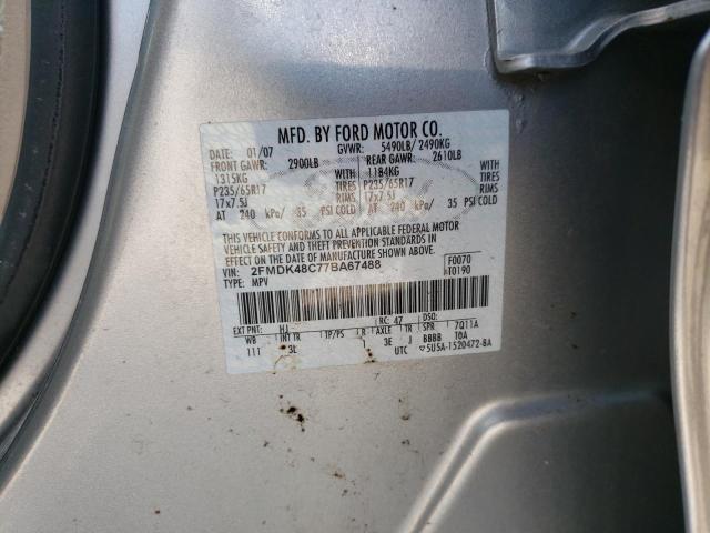Photo 10 from auction – 2007 FORD EDGE SEL with VIN 2FMDK48C77BA67488