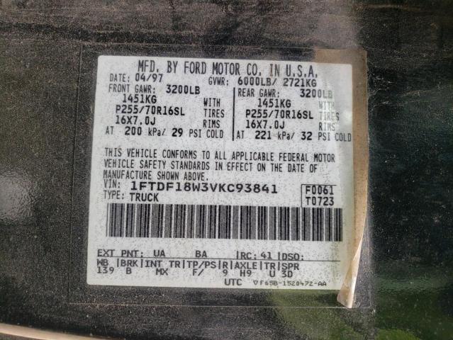Photo 10 from auction – 1997 FORD F150 with VIN 1FTDF18W3VKC93841