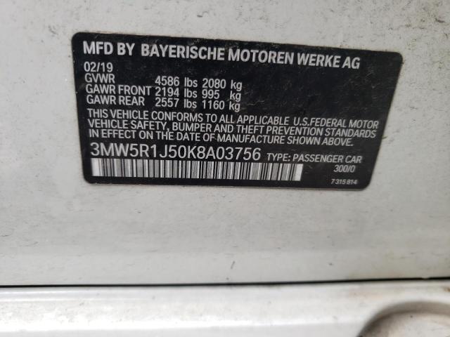 Photo 10 from auction – 2019 BMW 330I with VIN 3MW5R1J50K8A03756