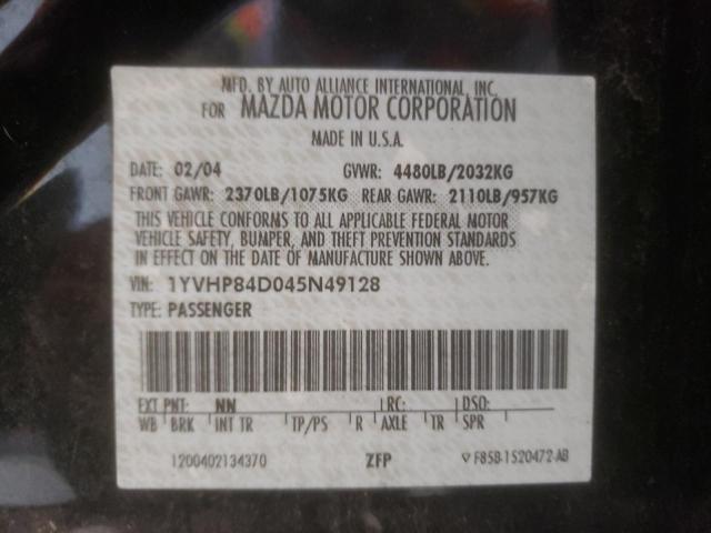 Photo 10 from auction – 2004 MAZDA 6 S with VIN 1YVHP84D045N49128