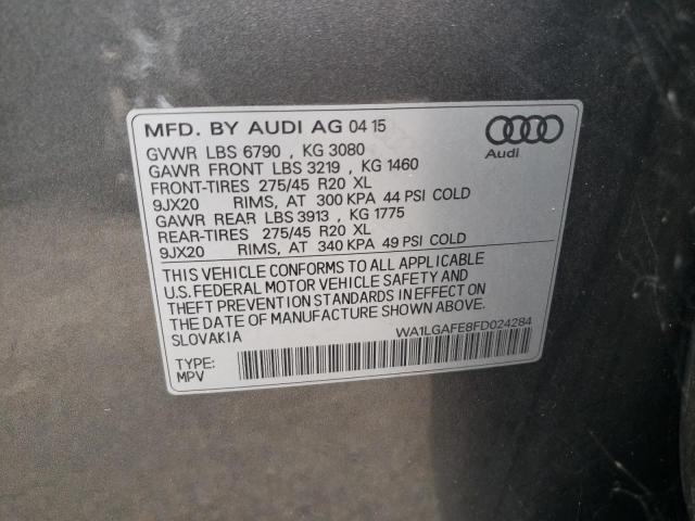 Photo 10 from auction – 2015 AUDI Q7 PREMIUM with VIN WA1LGAFE8FD024284