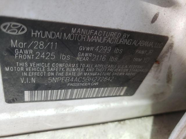 Photo 10 from auction – 2011 HYUNDAI SONATA GLS with VIN 5NPEB4AC5BH272842
