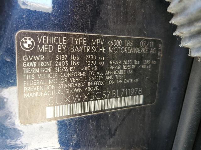 Photo 10 from auction – 2011 BMW X3 XDRIVE2 with VIN 5UXWX5C57BL711978