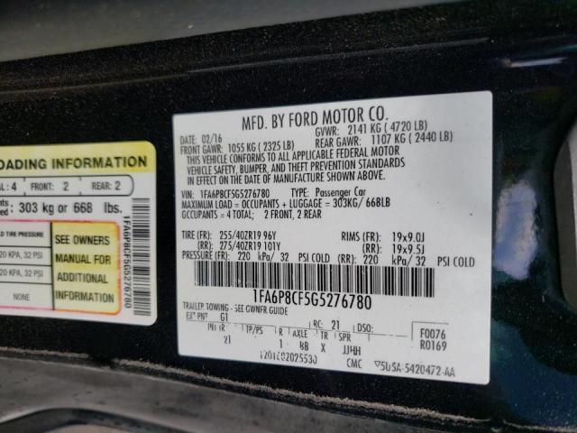 Photo 10 from auction – 2016 FORD MUSTANG GT with VIN 1FA6P8CF5G5276780
