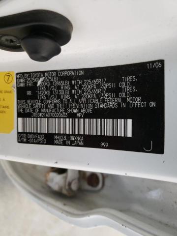 Photo 10 from auction – 2007 TOYOTA HIGHLANDER with VIN JTEGW21AX70020603