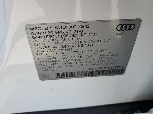 Photo 10 from auction – 2012 AUDI Q5 PREMIUM with VIN WA1CFAFP1CA139990