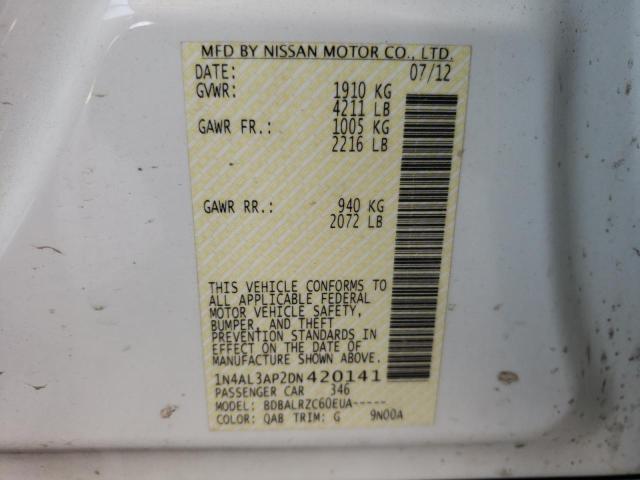 Photo 10 from auction – 2013 NISSAN ALTIMA 2.5 with VIN 1N4AL3AP2DN420141