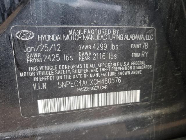 Photo 10 from auction – 2012 HYUNDAI SONATA SE with VIN 5NPEC4ACXCH460576