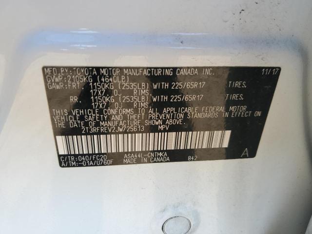 Photo 10 from auction – 2018 TOYOTA RAV4 ADVEN with VIN 2T3RFREV2JW725613