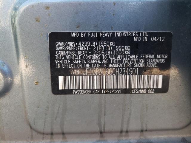 Photo 10 from auction – 2012 SUBARU IMPREZA SP with VIN JF1GPAL66CH234901