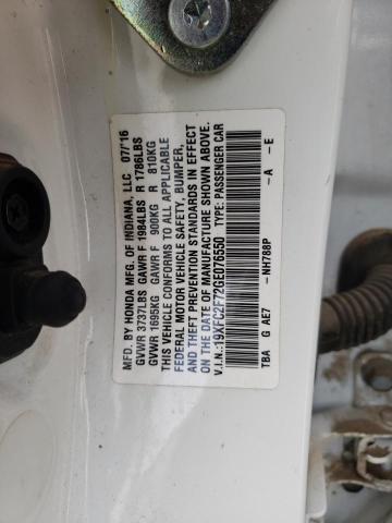 Photo 10 from auction – 2016 HONDA CIVIC EX with VIN 19XFC2F72GE076550