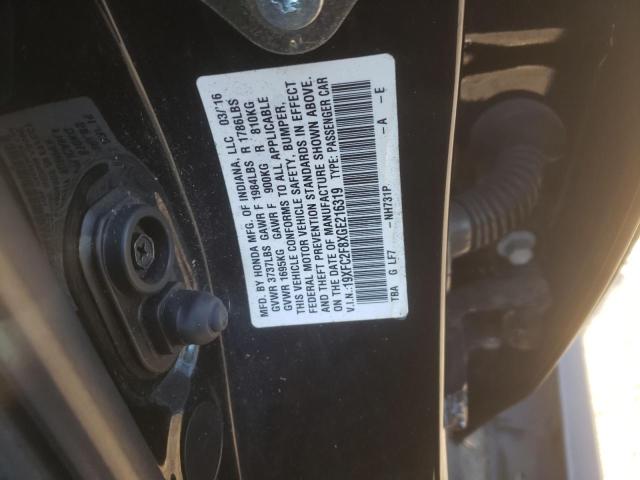 Photo 10 from auction – 2016 HONDA CIVIC EX with VIN 19XFC2F8XGE216319