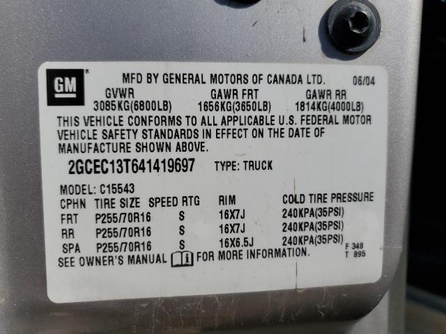 Photo 10 from auction – 2004 CHEVROLET SILVERADO with VIN 2GCEC13T641419697