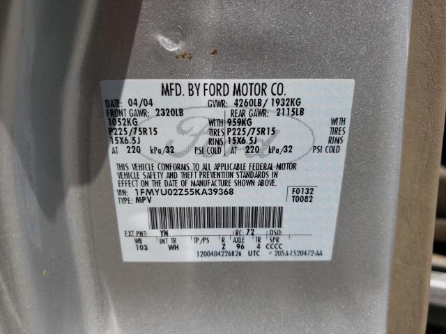 Photo 10 from auction – 2005 FORD ESCAPE XLS with VIN 1FMYU02Z55KA39368