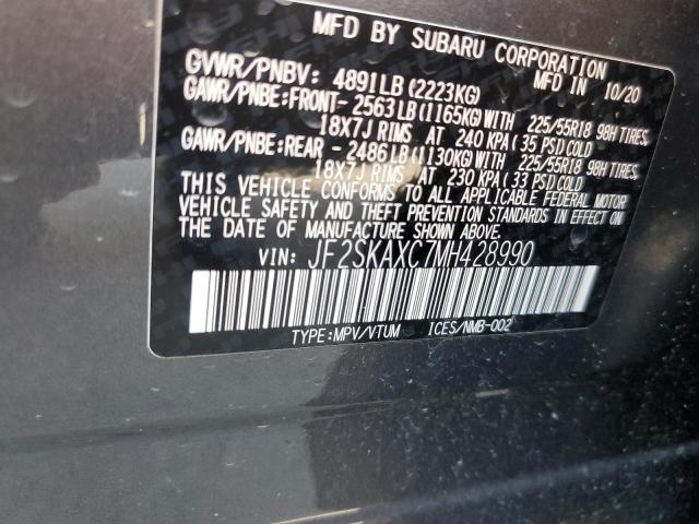 Photo 10 from auction – 2021 SUBARU FORESTER T with VIN JF2SKAXC7MH428990