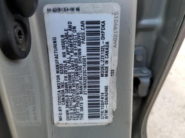 Photo 10 from auction – 2003 TOYOTA COROLLA MA with VIN 2T1KR32E23C142501