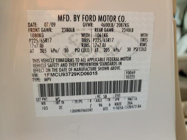 Photo 10 from auction – 2009 FORD ESCAPE XLT with VIN 1FMCU93729KD06015