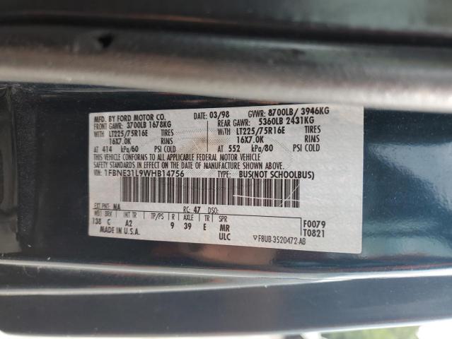 Photo 10 from auction – 1998 FORD ECONOLINE with VIN 1FBNE31L9WHB14756