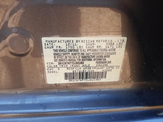 Photo 10 from auction – 2012 NISSAN VERSA S with VIN 3N1CN7AP7CL865383