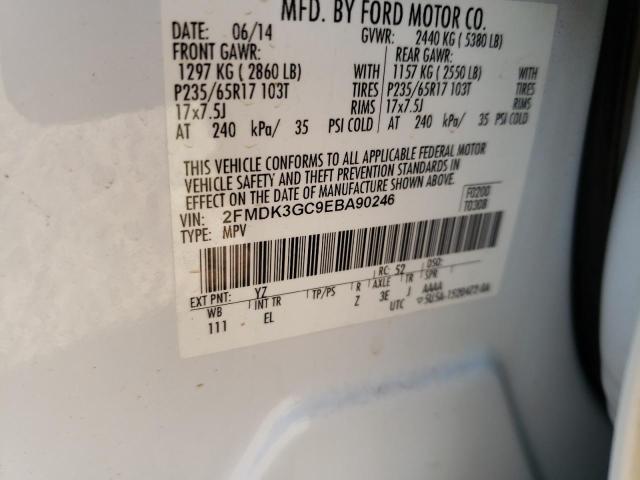 Photo 10 from auction – 2014 FORD EDGE SE with VIN 2FMDK3GC9EBA90246