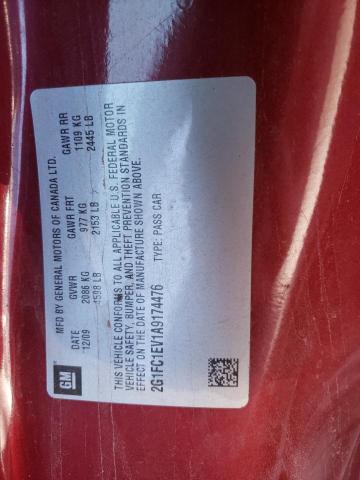 Photo 10 from auction – 2010 CHEVROLET CAMARO LT with VIN 2G1FC1EV1A9174476