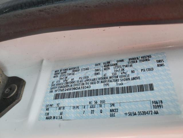 Photo 10 from auction – 2009 FORD ECONOLINE with VIN 1FTNE24W39DA19343