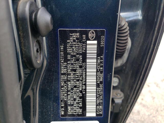 Photo 10 from auction – 2017 TOYOTA CAMRY LE with VIN 4T1BF1FK4HU657535