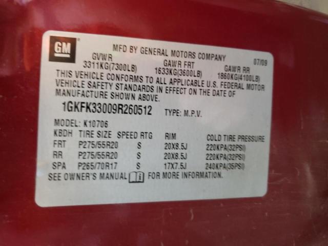 Photo 10 from auction – 2009 GMC YUKON SLT with VIN 1GKFK33009R260512