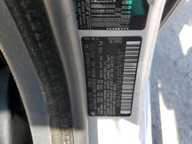 Photo 10 from auction – 2002 BMW 325 XI with VIN WBAEU33442PF57787